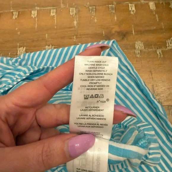 Ralph Lauren Aqua and White Striped Pajama Set - Picture 12 of 15